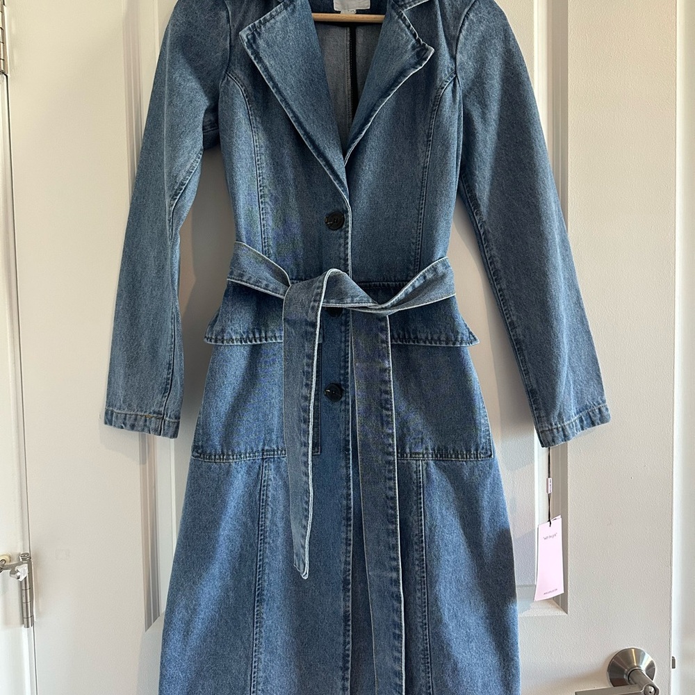 Avec Les Filles Blue Denim Trench XS - NWT